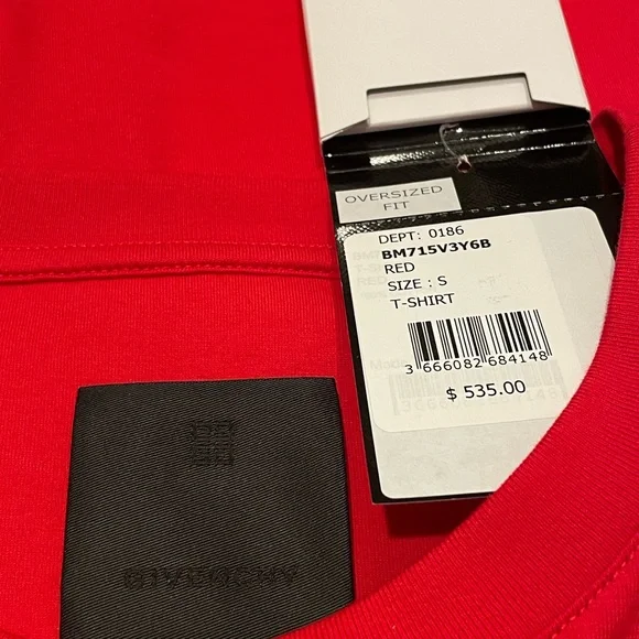 Givenchy Oversize T-Shirt Gothic Logo Signature Print on the back